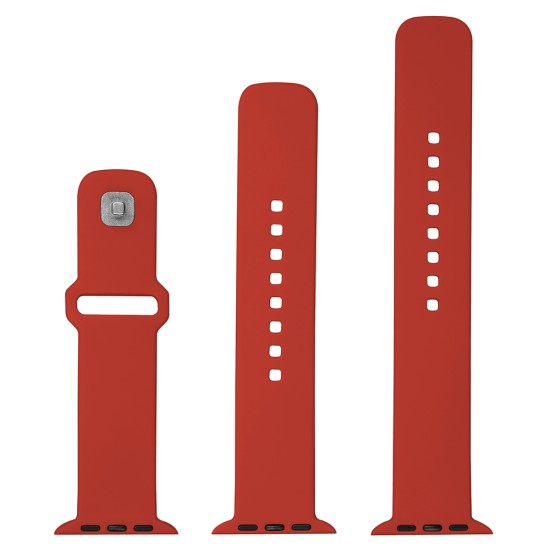 Curea pentru Apple Watch 1/2/3/4/5/6/7/8/9/10/SE/SE 2 (38/40/41/42mm) - Fixed Silicone Sporty Strap Set - Red