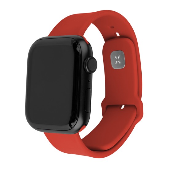 Curea pentru Apple Watch 1/2/3/4/5/6/7/8/9/10/SE/SE 2 (38/40/41/42mm) - Fixed Silicone Sporty Strap Set - Red