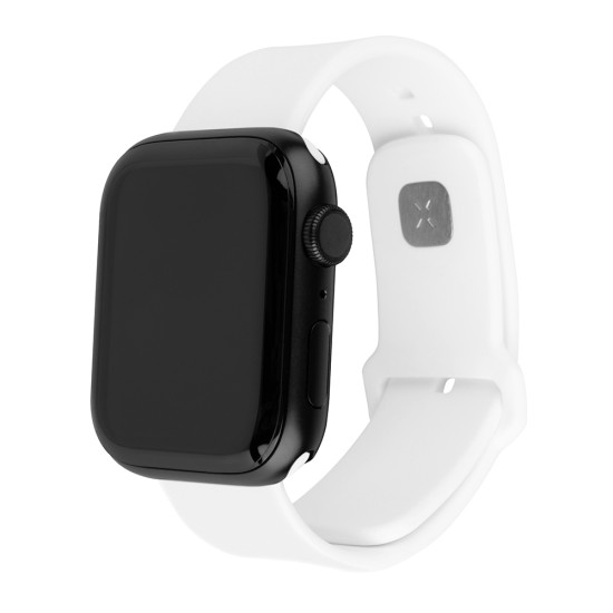 Curea pentru Apple Watch 1/2/3/4/5/6/7/8/9/10/SE/SE 2 (38/40/41/42mm) - Fixed Silicone Sporty Strap Set - White