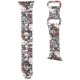 Curea pentru Apple Watch 1/2/3/4/5/6/7/8/9/10/SE/SE 2 (38/40/41/42mm) - Hello Kitty Strap Silicone Tags Graffiti (HKAWMSDGPTE) - Beige