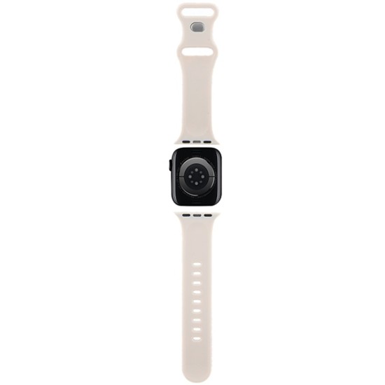 Curea pentru Apple Watch 1/2/3/4/5/6/7/8/9/10/SE/SE 2 (38/40/41/42mm) - Hello Kitty Strap Silicone Tags Graffiti (HKAWMSDGPTE) - Beige