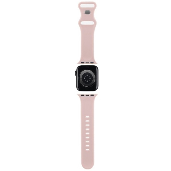 Curea pentru Apple Watch 1/2/3/4/5/6/7/8/9/10/SE/SE 2 (38/40/41/42mm) - Hello Kitty Strap Silicone Tags Graffiti (HKAWMSDGPTP) - Pink