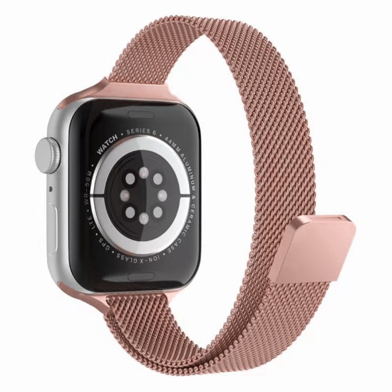 Curea pentru Apple Watch 1/2/3/4/5/6/7/8/9/10/SE/SE 2 (38/40/41/42mm) - Techsuit Watchband (W034) - Rose Gold