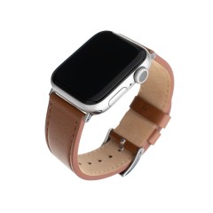 Curea pentru Apple Watch 1/2/3/4/5/6/7/8/9/10/SE/SE 2/Ultra/Ultra 2 (42/44/45/46/49mm) - Fixed Leather Strap - Brown Curea pentru Apple Watch 1/2/3/4/5/6/7/8/9/10/SE/SE 2/Ultra/Ultra 2 (42/44/45/46/49mm) - Fixed Leather Strap - Brown