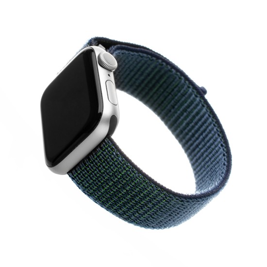 Curea pentru Apple Watch 1/2/3/4/5/6/7/8/9/10/SE/SE 2/Ultra/Ultra 2 (42/44/45/46/49mm) - Fixed Nylon Strap - Dark Blue