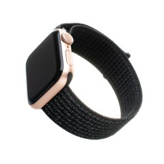 Curea pentru Apple Watch 1/2/3/4/5/6/7/8/9/10/SE/SE 2/Ultra/Ultra 2 (42/44/45/46/49mm) - Fixed Nylon Strap - Reflective Black Curea pentru Apple Watch 1/2/3/4/5/6/7/8/9/10/SE/SE 2/Ultra/Ultra 2 (42/44/45/46/49mm) - Fixed Nylon Strap - Reflective Black