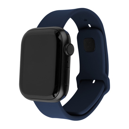 Curea pentru Apple Watch 1/2/3/4/5/6/7/8/9/10/SE/SE 2/Ultra/Ultra 2 (42/44/45/46/49mm) - Fixed Silicone Sporty Strap Set - Blue