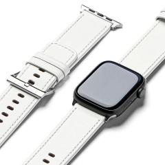 Curea pentru Apple Watch 1/2/3/4/5/6/7/8/9/10/SE/SE 2/Ultra/Ultra 2 (42/44/45/46/49mm) - Ringke Leather One Basic Bold - White Curea pentru Apple Watch 1/2/3/4/5/6/7/8/9/10/SE/SE 2/Ultra/Ultra 2 (42/44/45/46/49mm) - Ringke Leather One Basic Bold - White