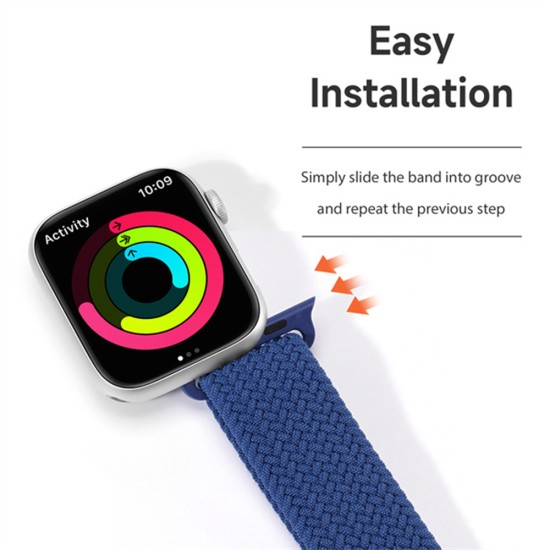 Curea pentru Apple Watch 1/2/3/4/5/6/7/8/9/SE/SE 2 (38/40/41mm) - Dux Ducis Mixture II Version - PaleStripes