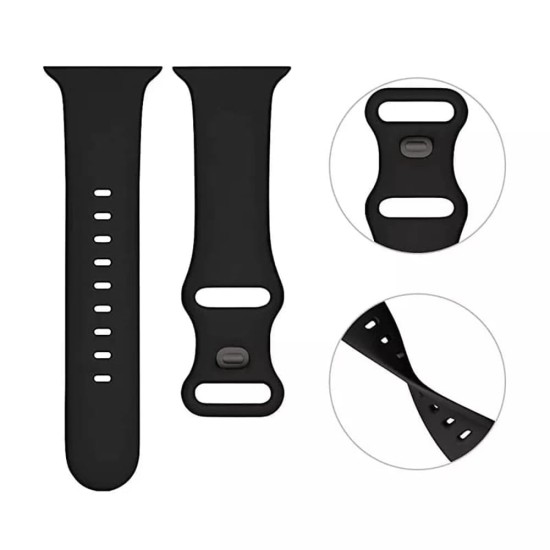 Curea pentru Apple Watch 1/2/3/4/5/6/7/8/9/SE/SE 2 (38/40/41mm) - Techsuit Watchband (W031) - Black