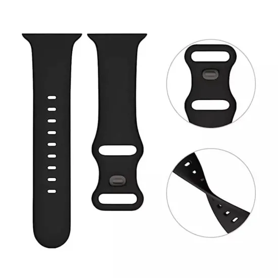 Curea pentru Apple Watch 1/2/3/4/5/6/7/8/9/SE/SE 2 (38/40/41mm) - Techsuit Watchband (W031) - Black Curea pentru Apple Watch 1/2/3/4/5/6/7/8/9/SE/SE 2 (38/40/41mm) - Techsuit Watchband (W031) - Black