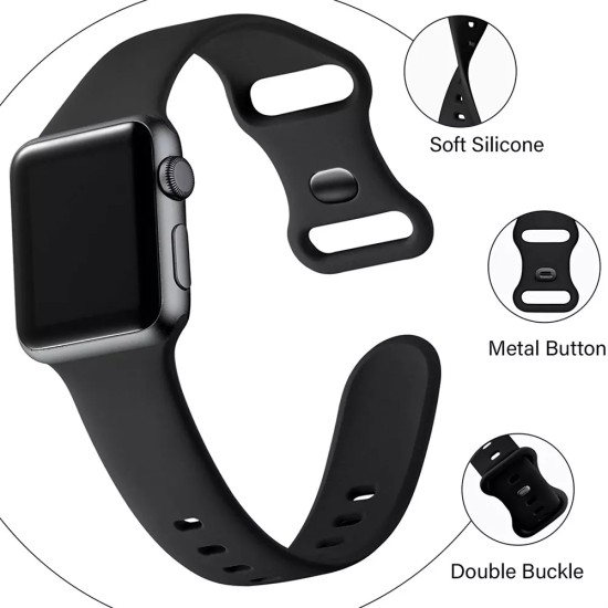 Curea pentru Apple Watch 1/2/3/4/5/6/7/8/9/SE/SE 2 (38/40/41mm) - Techsuit Watchband (W031) - Gray