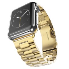 Curea pentru Apple Watch 1/2/3/4/5/6/7/8/9/SE/SE 2 (38/40/41mm) - Techsuit Watchband (W036) - Gold Curea pentru Apple Watch 1/2/3/4/5/6/7/8/9/SE/SE 2 (38/40/41mm) - Techsuit Watchband (W036) - Gold