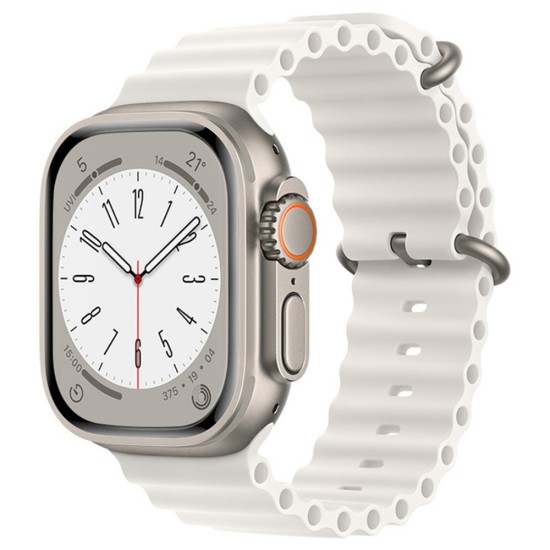 Curea pentru Apple Watch 1/2/3/4/5/6/7/8/9/SE/SE 2 (38/40/41mm) - Techsuit Watchband (W038) - White Curea pentru Apple Watch 1/2/3/4/5/6/7/8/9/SE/SE 2 (38/40/41mm) - Techsuit Watchband (W038) - White