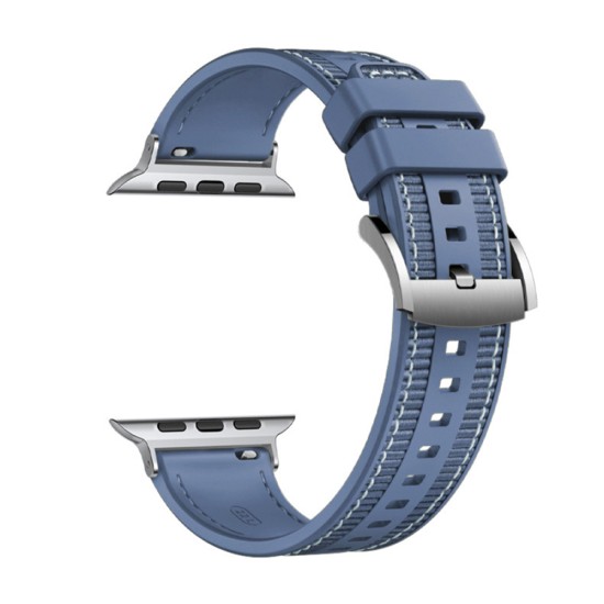 Curea pentru Apple Watch 1/2/3/4/5/6/7/8/9/SE/SE 2 (38/40/41mm) - Techsuit Watchband (W051) - Dark Blue