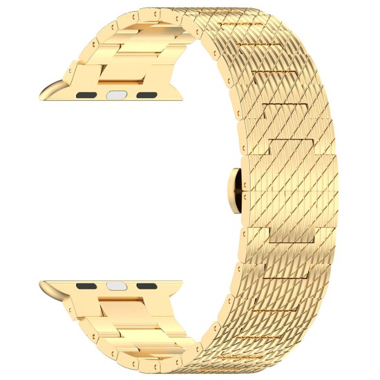 Curea pentru Apple Watch 1/2/3/4/5/6/7/8/9/SE/SE 2 (38/40/41mm) - Techsuit Watchband (W052) - Gold