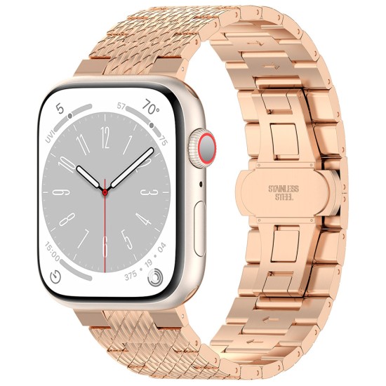 Curea pentru Apple Watch 1/2/3/4/5/6/7/8/9/SE/SE 2 (38/40/41mm) - Techsuit Watchband (W052) - Rose Gold