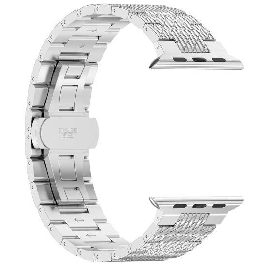 Curea pentru Apple Watch 1/2/3/4/5/6/7/8/9/SE/SE 2 (38/40/41mm) - Techsuit Watchband (W052) - Silver