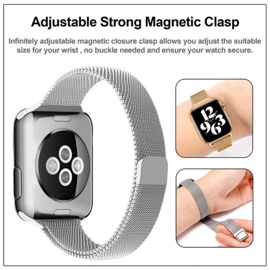 Curea pentru Apple Watch 1 /2/3/4/5/6/7 /8/9/SE/SE 2/8 (38/40/41mm) - Techsuit Watchband (W034) - Gold