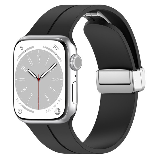 Curea pentru Apple Watch 1/2/3/4/5/6/7/8/9/SE/SE 2/Ultra/Ultra 2 (42/44/45/49mm) - Techsuit Watchband (W011) - Black