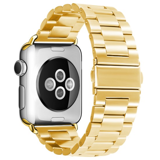 Curea pentru Apple Watch 1/2/3/4/5/6/7/8/9/SE/SE 2/Ultra//Ultra 2 (42/44/45/49mm) - Techsuit Watchband (W036) - Gold