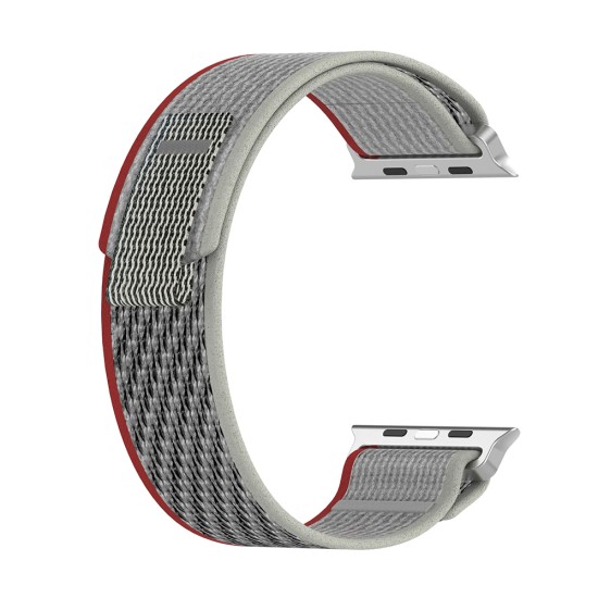 Curea pentru Apple Watch 1/2/3/4/5/6/7/8/9/SE/SE 2/Ultra/Ultra 2 (42/44/45/49mm) - Techsuit Watchband (W039) - Red / Gray