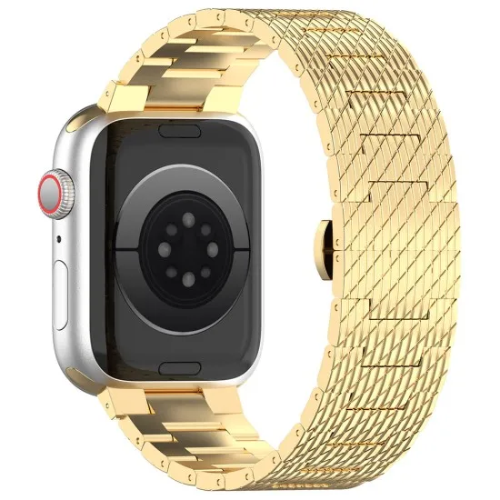 Curea pentru Apple Watch 1/2/3/4/5/6/7/8/9/SE/SE 2/Ultra/Ultra 2 (42/44/45/49mm) - Techsuit Watchband (W052) - Gold
