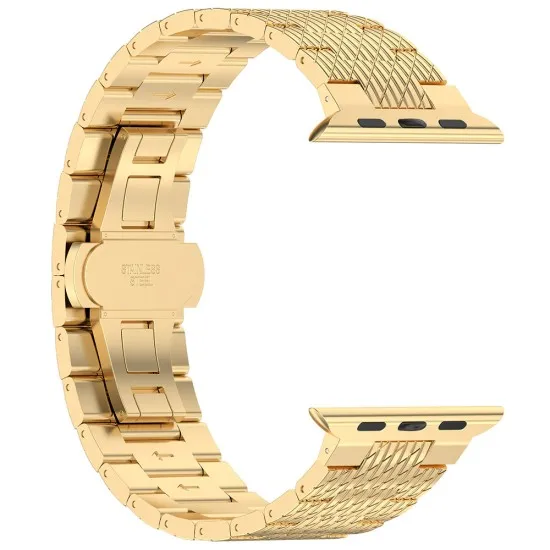 Curea pentru Apple Watch 1/2/3/4/5/6/7/8/9/SE/SE 2/Ultra/Ultra 2 (42/44/45/49mm) - Techsuit Watchband (W052) - Gold