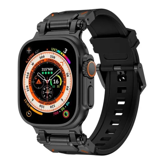 Curea pentru Apple Watch 1/2/3/4/5/6/7/8/9/SE/SE 2/Ultra/Ultra 2 (42/44/45/49mm) - Techsuit Watchband (W064) - Titanium Black Curea pentru Apple Watch 1/2/3/4/5/6/7/8/9/SE/SE 2/Ultra/Ultra 2 (42/44/45/49mm) - Techsuit Watchband (W064) - Titanium Black
