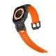 Curea pentru Apple Watch 1/2/3/4/5/6/7/8/9/SE/SE 2/Ultra/Ultra 2 (42/44/45/49mm) - Techsuit Watchband (W064) - Titanium Black Orange