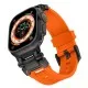 Curea pentru Apple Watch 1/2/3/4/5/6/7/8/9/SE/SE 2/Ultra/Ultra 2 (42/44/45/49mm) - Techsuit Watchband (W064) - Titanium Black Orange