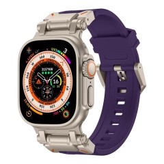 Curea pentru Apple Watch 1/2/3/4/5/6/7/8/9/SE/SE 2/Ultra/Ultra 2 (42/44/45/49mm) - Techsuit Watchband (W064) - Titanium Silver Purple Curea pentru Apple Watch 1/2/3/4/5/6/7/8/9/SE/SE 2/Ultra/Ultra 2 (42/44/45/49mm) - Techsuit Watchband (W064) - Titanium Silver Purple