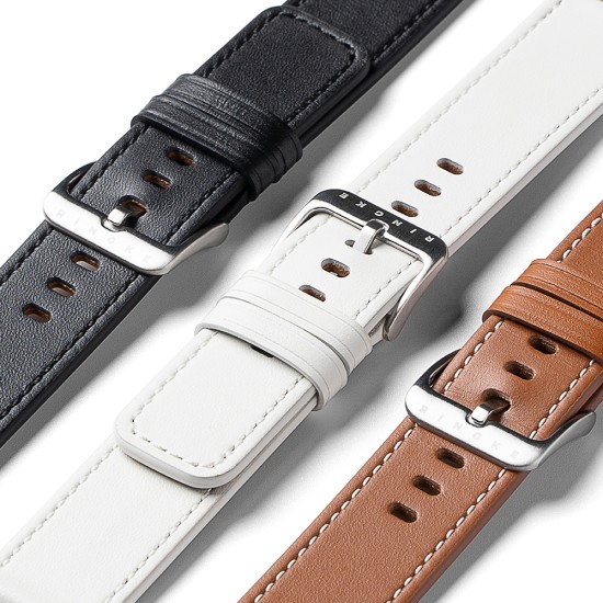 Curea pentru Apple Watch 6 44mm - Ringke Leather One Basic - White