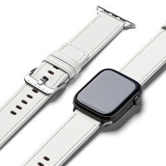 Curea pentru Apple Watch 6 44mm - Ringke Leather One Basic - White Curea pentru Apple Watch 6 44mm - Ringke Leather One Basic - White