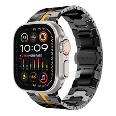 Curea pentru Apple Watch 6 44mm - Techsuit Watchband (W063) - Black Orange Curea pentru Apple Watch 6 44mm - Techsuit Watchband (W063) - Black Orange