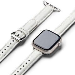 Curea pentru Apple Watch SE 40mm - Ringke Leather One Padded Slim - White Curea pentru Apple Watch SE 40mm - Ringke Leather One Padded Slim - White