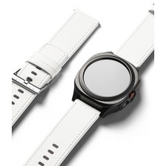 Curea pentru Fossil Hybrid 24mm / Mobvoi TicWatch Pro 5 / Suunto 9 / Suunto 9 Baro / Suunto D5 - Ringke Leather One Basic Bold - White Curea pentru Fossil Hybrid 24mm / Mobvoi TicWatch Pro 5 / Suunto 9 / Suunto 9 Baro / Suunto D5 - Ringke Leather One Basic Bold - White