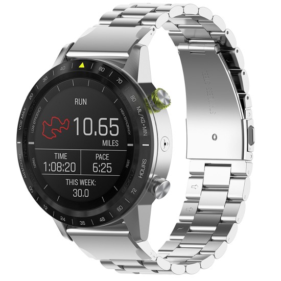 Curea pentru Garmin Fenix 3/3 HR/5X/5X Plus/6X/6X Pro/7X/7X Pro Solar - Techsuit Watchband QuickFit 26mm (W010) - Silver