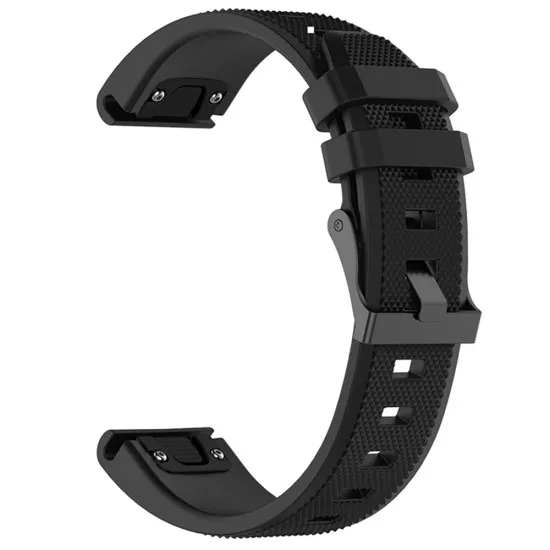 Curea pentru Garmin Fenix 3/3 HR/5X/5X Plus/6X/6X Pro/7X/7X Pro Solar - Techsuit Watchband QuickFit 26mm (W058) - Black Curea pentru Garmin Fenix 3/3 HR/5X/5X Plus/6X/6X Pro/7X/7X Pro Solar - Techsuit Watchband QuickFit 26mm (W058) - Black
