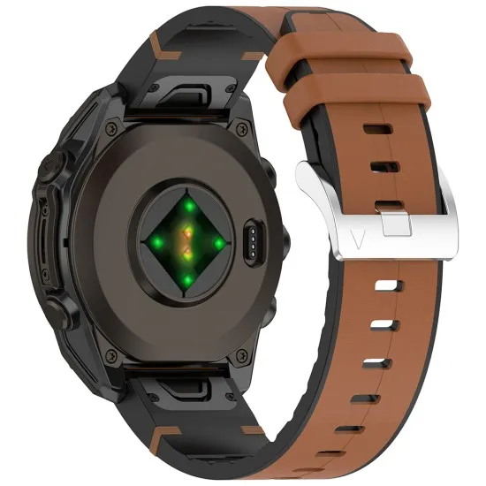 Curea pentru Garmin Fenix 3/3 HR/5X/5X Plus/6X/6X Pro/7X/7X Pro Solar - Techsuit Watchband QuickFit 26mm (W071) - Brown