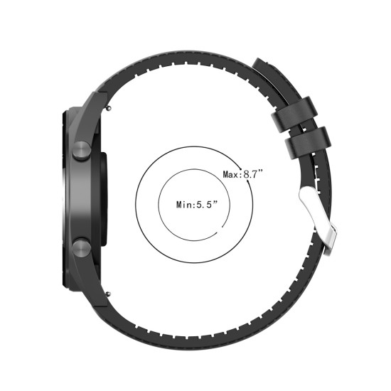 Curea pentru Samsung Galaxy Watch 4/5/Active 2, Huawei Watch GT 3 (42mm)/GT 3 Pro (43mm) - Techsuit Watchband 20mm (W007) - Black