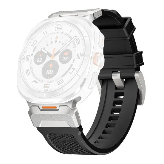 Curea pentru Samsung Galaxy Watch Ultra 47mm - Techsuit Watchband (W068) - Black / Silver Curea pentru Samsung Galaxy Watch Ultra 47mm - Techsuit Watchband (W068) - Black / Silver