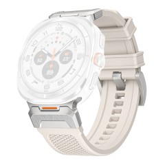 Curea pentru Samsung Galaxy Watch Ultra 47mm - Techsuit Watchband (W068) - White / Silver Curea pentru Samsung Galaxy Watch Ultra 47mm - Techsuit Watchband (W068) - White / Silver