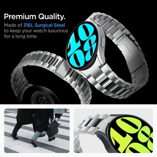 Curea pentru Samsung Galaxy Watch6 44mm - Spigen Modern Fit - Silver Curea pentru Samsung Galaxy Watch6 44mm - Spigen Modern Fit - Silver