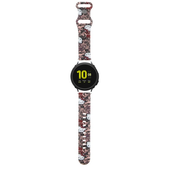 Curea pentru Samsung Watch 4/5, Huawei Watch GT 3 (42mm)/GT 3 Pro (43mm) - Hello Kitty Strap Silicone Tags Graffiti (HKUWMSDGPTP) - Pink Curea pentru Samsung Watch 4/5, Huawei Watch GT 3 (42mm)/GT 3 Pro (43mm) - Hello Kitty Strap Silicone Tags Graffiti (HKUWMSDGPTP) - Pink
