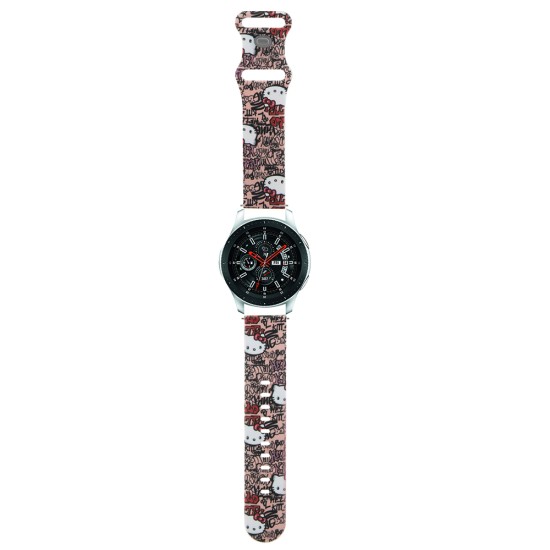 Curea pentru Samsung Watch (46mm)/Watch 3, Huawei Watch GT 2/GT 3 (46mm) - Hello Kitty Strap Silicone Tags Graffiti (HKUWLSDGPTP) - Pink Curea pentru Samsung Watch (46mm)/Watch 3, Huawei Watch GT 2/GT 3 (46mm) - Hello Kitty Strap Silicone Tags Graffiti (HKUWLSDGPTP) - Pink