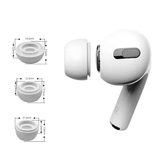 Dopuri din Silicon pentru AirPods Pro 1 / 2, XS, S, L (set 3) - Techsuit (ET1) - White Dopuri din Silicon pentru AirPods Pro 1 / 2, XS, S, L (set 3) - Techsuit (ET1) - White