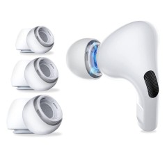 Dopuri din Silicon pentru AirPods Pro 1 / 2, XS, S, L (set 3) - Techsuit (ET1) - White Dopuri din Silicon pentru AirPods Pro 1 / 2, XS, S, L (set 3) - Techsuit (ET1) - White