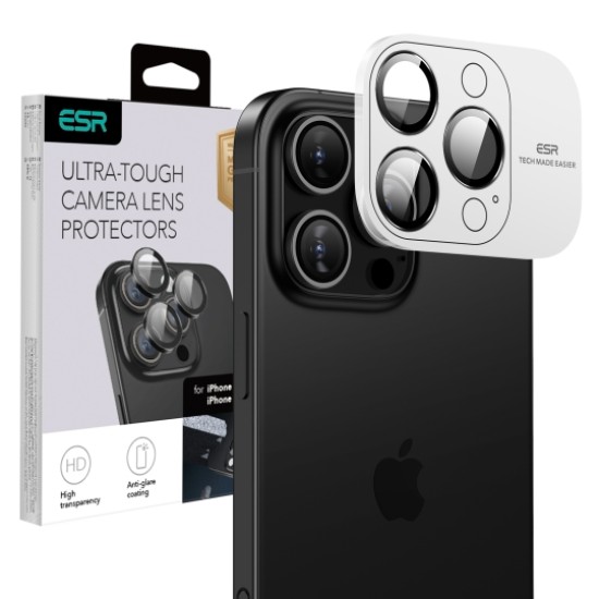 Folie Camera pentru iPhone 14 Pro / 14 Pro Max / 15 Pro / 15 Pro Max / 16 Pro / 16 Pro Max - ESR Armorite Camera Lens Protectors - Black