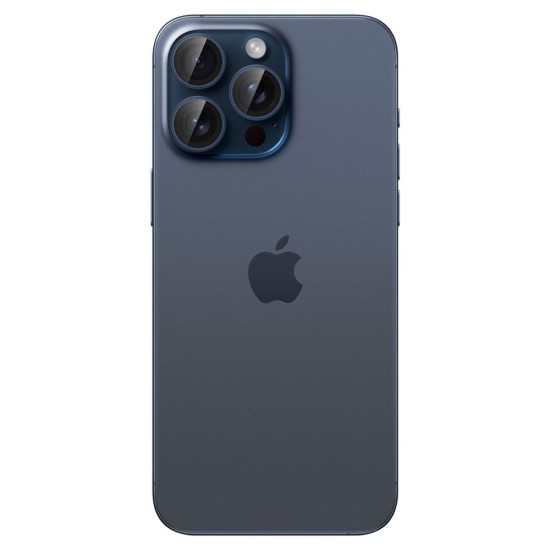 Folie Camera pentru iPhone 14 Pro  / 14 Pro Max / 15 Pro / 15 Pro Max (set 2) - Spigen Glas.tR Optik - Blue Titanium